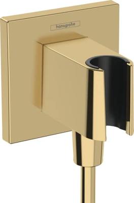 Hansgrohe FixFit E muuraansluitbocht met handdouchehouder, Polished Gold-Optic