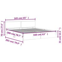 Bedframe met hoofdeinde betongrijs 180x200 cm - thumbnail