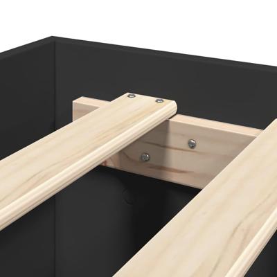 Bedframe bewerkt hout zwart 75x190 cm