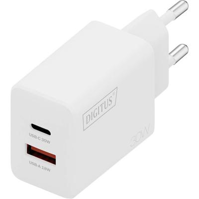 Digitus DA-10301 USB-oplader 30 W 1x USB-A, 1x USB-C Wit