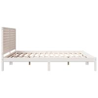 Bedframe extra lang zonder matras massief hout wit 180x220 cm - thumbnail