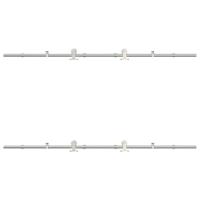 Schuifdeur onderdelenset 200 cm roestvrij staal zilverkleurig - thumbnail