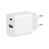 Gembird USB + USB-C snellader 20W wit - A9540151 - thumbnail