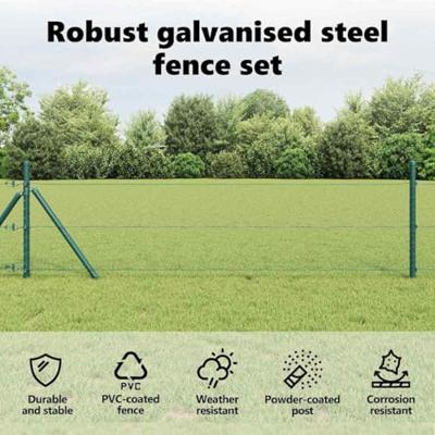 VidaXL Afrasteringspaal groen 25 x 0,6 m (13 mm gaas) staal en pvc VidaXL Afrasteringspaal groen 25 x 0,6 m (13 mm gaas) staal en pvc