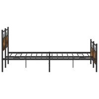 Bedframe zonder matras metaal gerookt eikenkleurig 180x200 cm - thumbnail