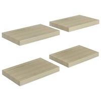 VidaXL Wandschappen zwevend 4 st 40x23,5x3,8 cm mdf eikenkleurig - thumbnail