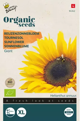 Zaden Organic Helianthus Reuzenzonnebloem giganteus (BIO) Buzzy - Buzzy Zaden Organic Helianthus Reuzenzonnebloem giganteus (BIO) Buzzy - Buzzy