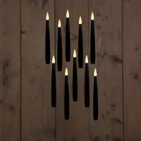 Anna&apos;s Collection LED zwevende kaars 3d flame 15 cm zwart 10 stuks - thumbnail