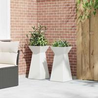 VidaXL Pilaar plantenbak 2 pcs wit 35 x 35 x 73 cm - thumbnail