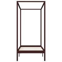 Hemelbedframe massief grenenhout donkerbruin 100x200 cm - thumbnail
