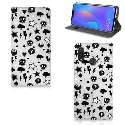 Mobiel BookCase Huawei P Smart Plus Silver Punk