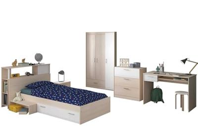 Kledingkast Charly 3-deurs - acaciakleur - 180x112x52 cm