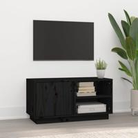 Tv-meubel 80x35x40,5 cm massief grenenhout zwart - thumbnail