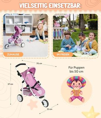 Poppenwagen Jogger Lola - Flowers Lila Poppenwagen Jogger Lola - Flowers Lila