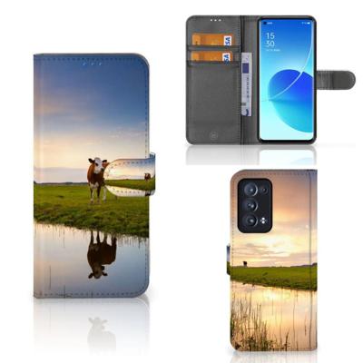 OPPO Reno 6 Pro Plus 5G | Telefoonhoesje | Met pasjeshouder | Koe OPPO Reno 6 Pro Plus 5G | Telefoonhoesje | Met pasjeshouder | Koe