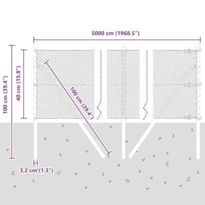 VidaXL Afrasteringspaal groen 50 x 0,4 m (13 mm gaas) staal en pvc