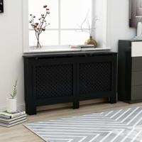Radiatorombouw 152x19x81,5 cm MDF zwart - thumbnail