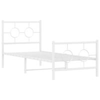 Bedframe met hoofd- en voeteneinde metaal wit 80x200 cm - thumbnail