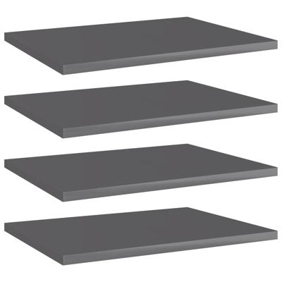 VidaXL Wandschappen 4 st 40x30x1,5 cm spaanplaat hoogglans grijs