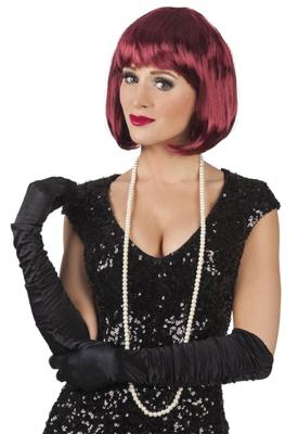 Pruik Cabaret Mahonie rood