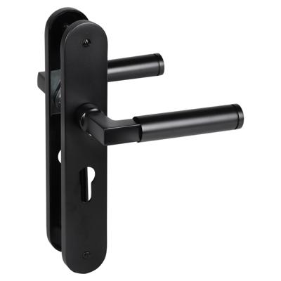 Impresso Aston Aluminium Binnendeurbeslag Ovaal | Zwarte Deurklink | Set van 2 Deurkrukken