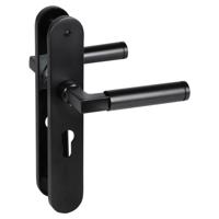 Impresso Aston Aluminium Binnendeurbeslag Ovaal | Zwarte Deurklink | Set van 2 Deurkrukken - thumbnail