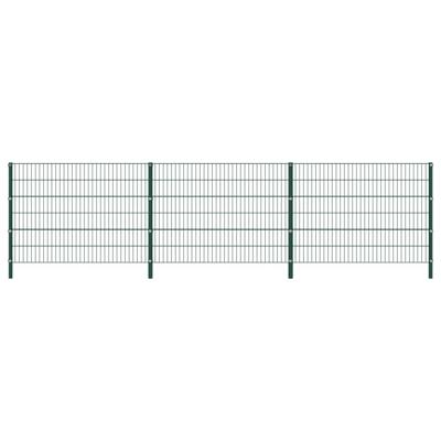 Schuttingpaneel met palen ijzer 522x120 cm groen Schuttingpaneel met palen ijzer 522x120 cm groen