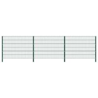 Schuttingpaneel met palen ijzer 522x120 cm groen - thumbnail