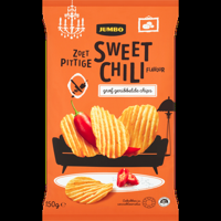 Jumbo Chips Sweet Chili Flavour Grof Geribbeld 150 g - thumbnail