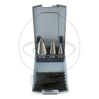 PRO conische plaatboren set peeler drill bit set.3 pc in plastic box - thumbnail