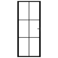 VidaXL Binnendeur 83x201,5 cm esg-glas en aluminium zwart - thumbnail