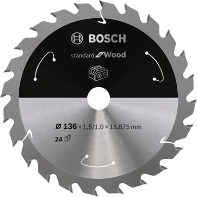 Bosch Accessories Bosch Power Tools 2608837667 Hardmetaal-cirkelzaagblad 136 x 15.875 mm Aantal tanden: 24 1 stuk(s) Bosch Accessories Bosch Power Tools 2608837667 Hardmetaal-cirkelzaagblad 136 x 15.875 mm Aantal tanden: 24 1 stuk(s)
