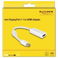 Delock 65128 Mini-displayport / HDMI Adapter [1x Mini-DisplayPort stekker - 1x HDMI-bus] Wit 12 cm - thumbnail