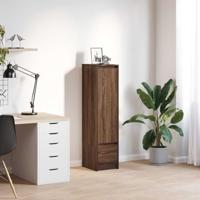 Hoge kast 29,5x34x119,5 cm spaanplaat bruin eikenkleurig - thumbnail