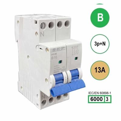 SEP krachtstroom installatieautomaat 13A INS36-3NB13 inst. 3p+n B13 6kA (36mm) 3101643013