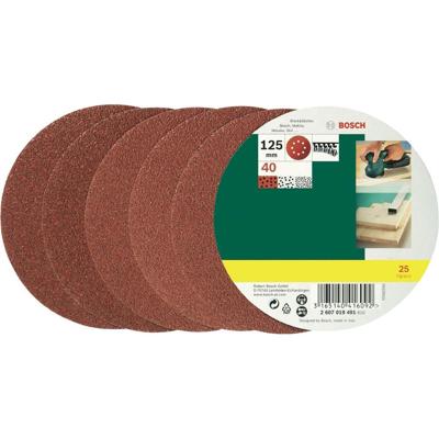 Bosch Accessories 2607019491 Excenterschuurpapier Met klittenband, Geperforeerd Korrelgrootte (num) 40 (Ø) 125 mm 25 stuk(s)