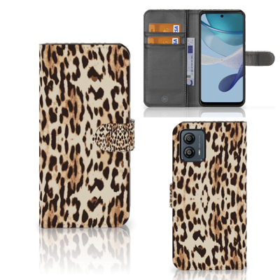 Motorola Moto G53 | Telefoonhoesje | Met pasjeshouder | Leopard