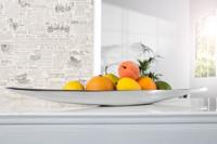 Handgemaakte decoratieve kom SILVER LEAF 60cm zilver aluminium - 17370 - thumbnail