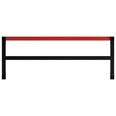 Werkbankframe 150x57x79 cm metaal zwart en rood