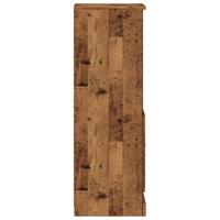 Hoge kast 36x35,5x103,5 cm bewerkt hout oud houtkleurig - thumbnail
