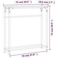 Wandtafel 75x19,5x75 cm bewerkt hout grijs sonoma eikenkleurig - thumbnail