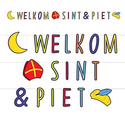 Haza Witbaard Letterslinger welkom sint & piet, 285cm