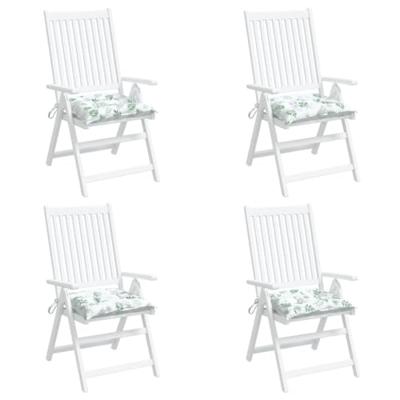 VidaXL Stoelkussens 4 st 50x50x7 cm stof bladpatroon VidaXL Stoelkussens 4 st 50x50x7 cm stof bladpatroon