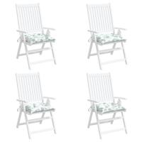 Stoelkussens 4 st 50x50x7 cm stof bladpatroon - thumbnail