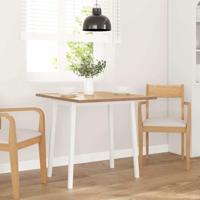 Eettafel massief hout wit rubber - thumbnail