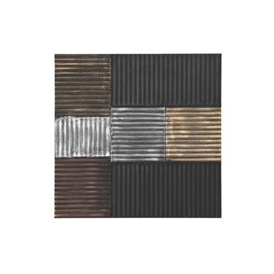 Wanddecoratie DKD Home Decor Zwart Gouden Glamour Modern Hout MDF (91 x 3 x 91 cm)