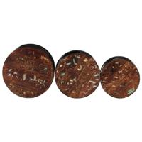Bartafels 3 st trommelvormig massief gerecycled hout - thumbnail