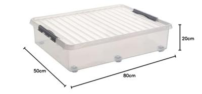 Sunware Q-line rollerbox 60 liter transp/metaal