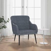 Fauteuil 63x76x80 cm fluweel donkergrijs - thumbnail