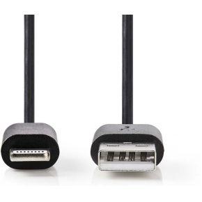 Sync and Charge-Kabel | Apple Lightning 8-Pins Male - USB-A Male | 1,0 m | Zwart